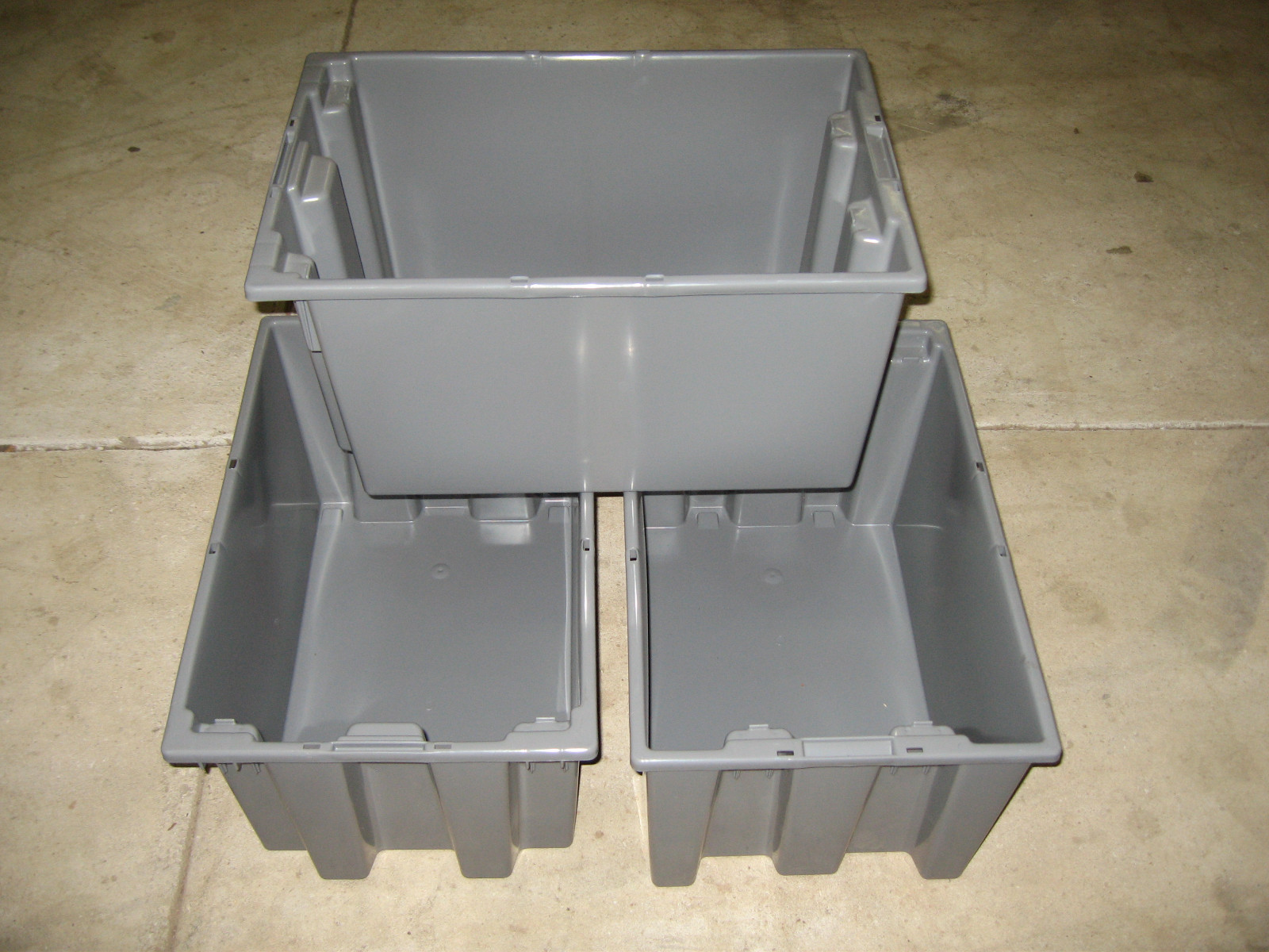 AKRO-MILS Nesting Tote Bin Container, 12″ x 23″ x 15″, Pack of 3