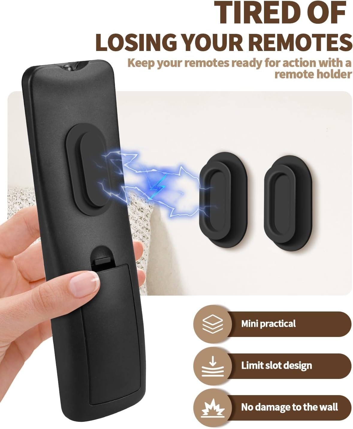 6pcs Magnetic Remote Control Holder Upgraded Silicone Magnetic Wall Mount for TV