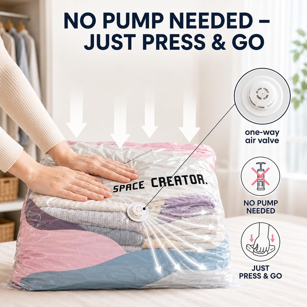 No Pump 3D Vacuum Storage Life Space Creator Better Life Space Bags for Clothes