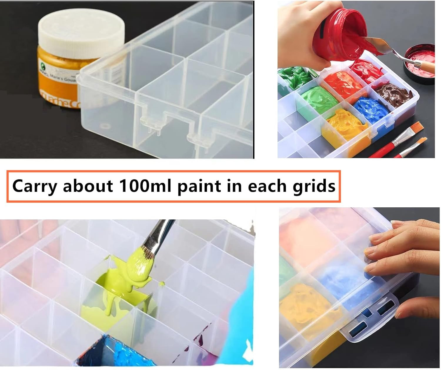 1PCS 36 Grids Large Plastic Organizer Box with Dividers, Compartment Organize…