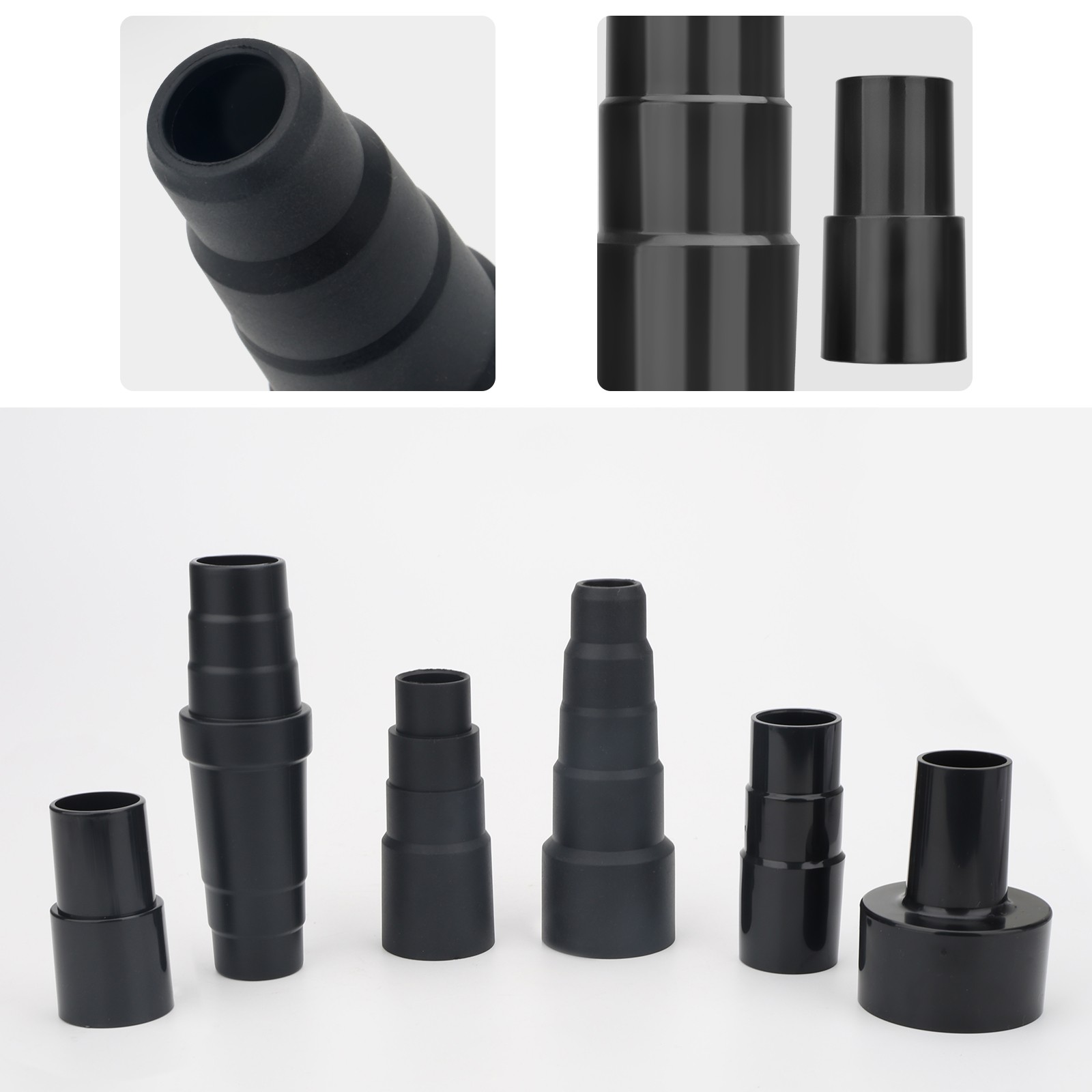 6PCS Universal Vacuum Hose Adapter Kit 33mm 35mm 38mm Vacuum Hose Connector ABS