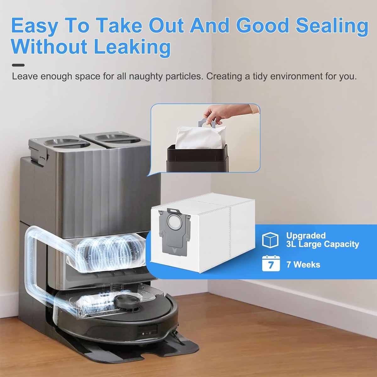 Dust Bags Replacement for Roborock Qrevo Edge S5A QV 35A Robot Vacuum Cleaner