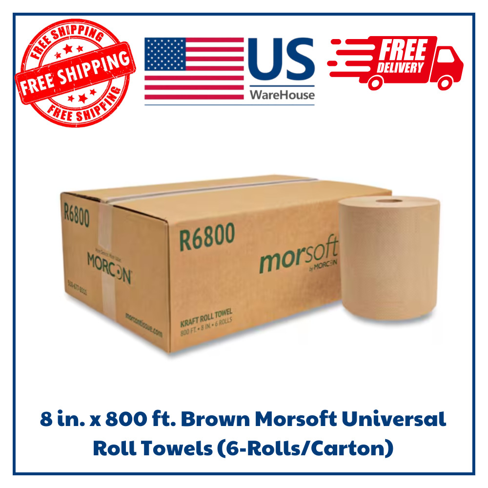 8 In. X 800 Ft. Brown Universal Roll Towels (6-Rolls/Carton)