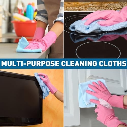 400 Pack Microfiber Cleaning Towels – Assorted Colors, 11.5×11.5 inches, Perfect