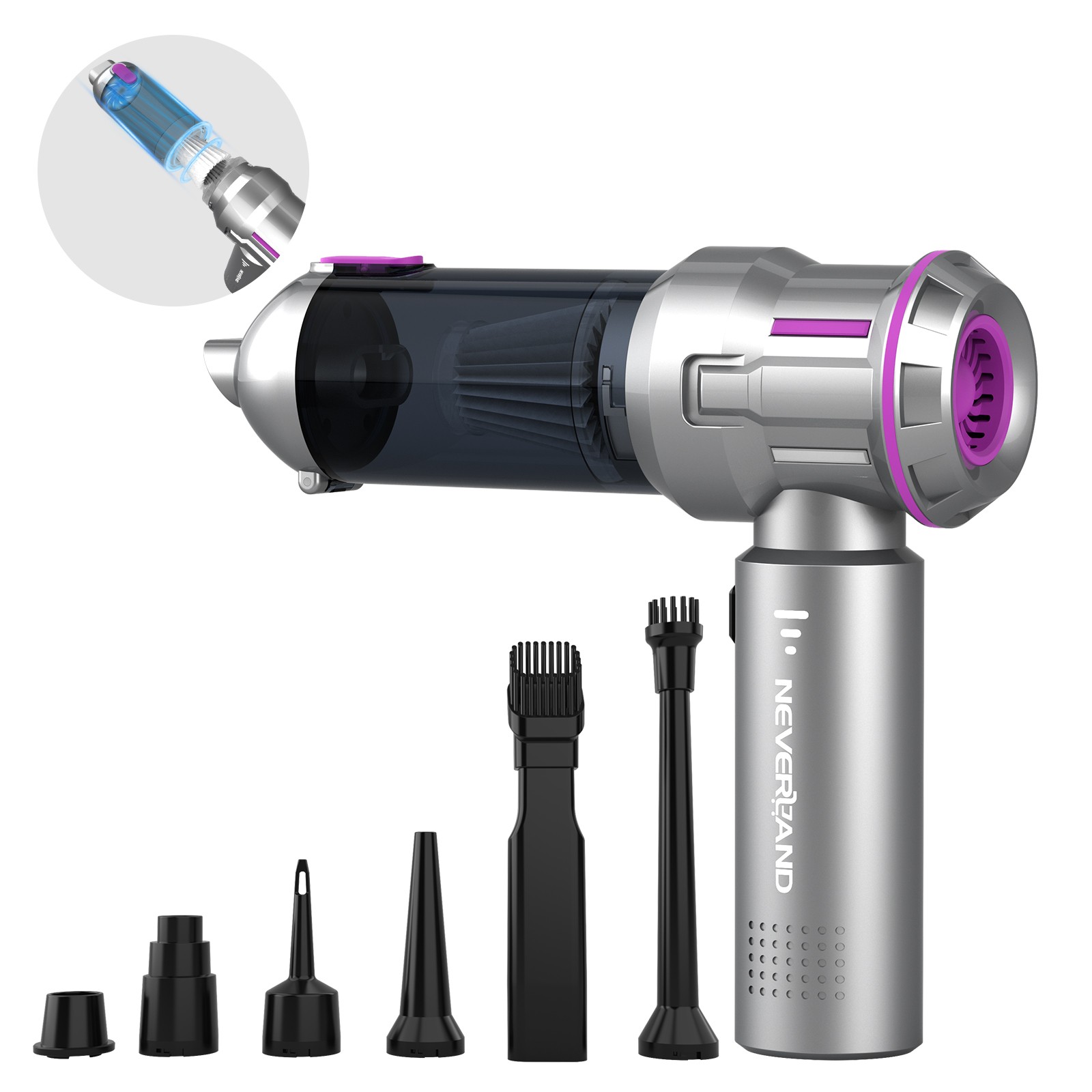 4 In 1 Car Vacuum Cleaner 80000RPM Strong Suction for Car Home Office Cleaning