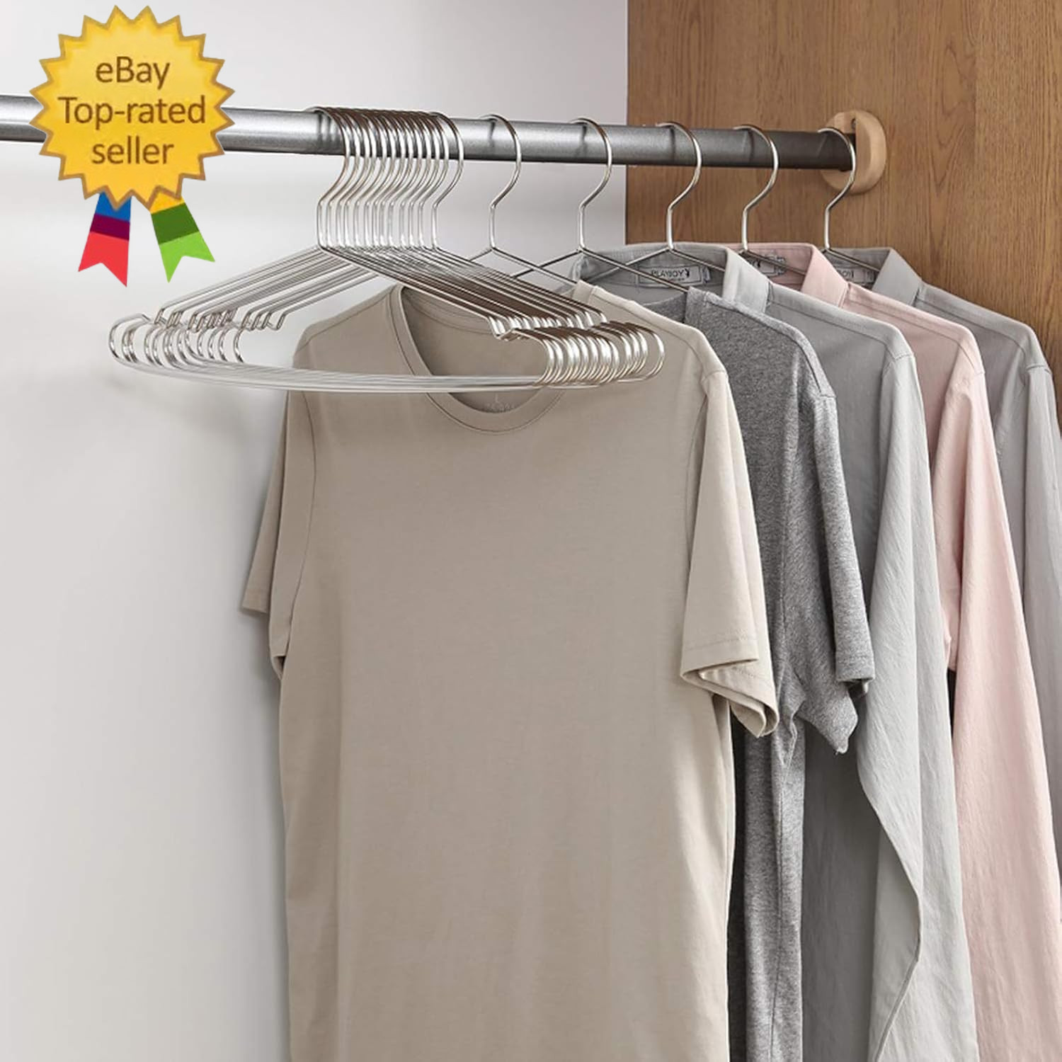 50 Pack Stainless Steel Strong Wire Metal Hangers Heavy Duty Clothes Hangers –