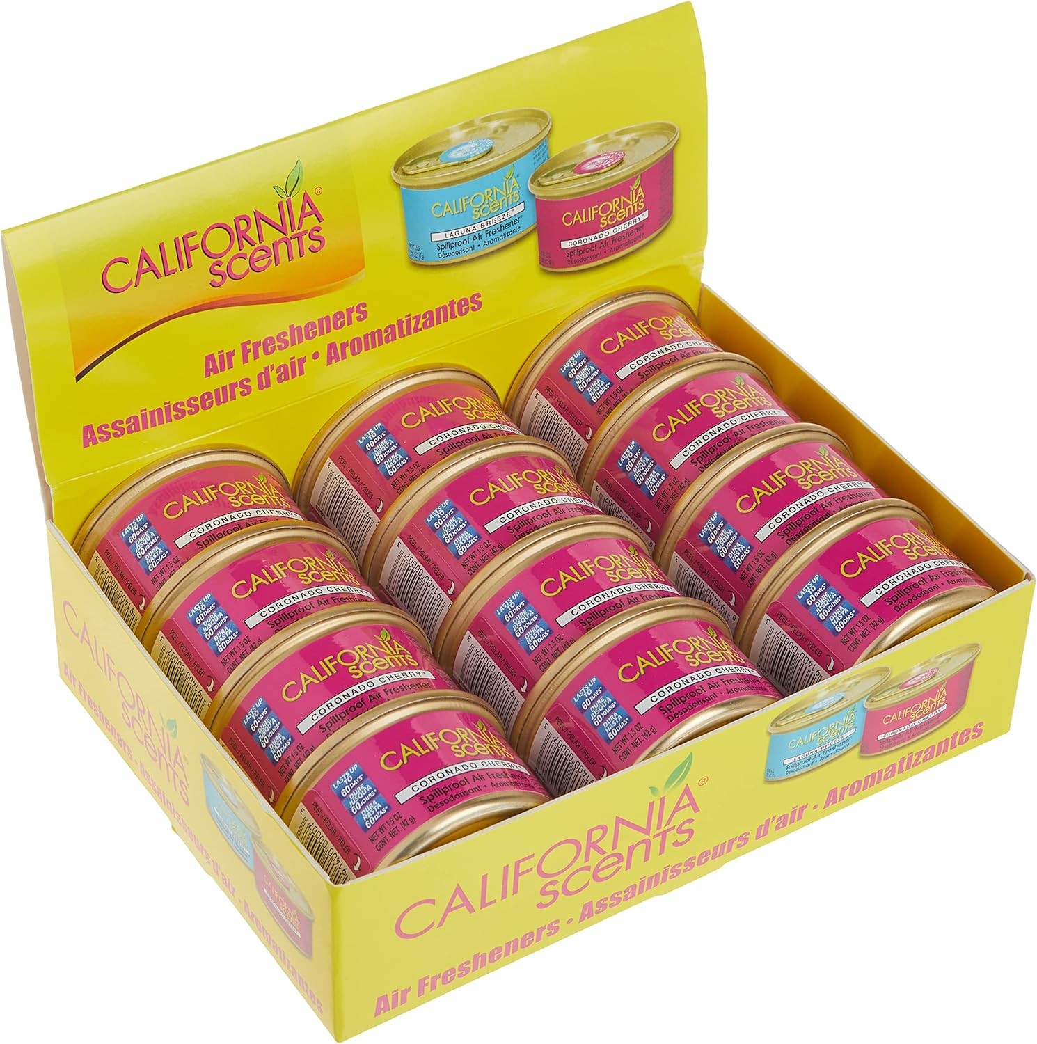 California Scents Spillproof Car Air Freshener, Coronado Cherry, 12 Packs