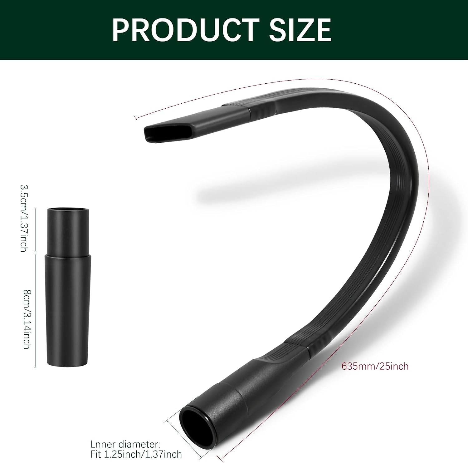 25 inch Vacuum Crevice Tool Attachment for Vacuum Cleaner Hoses 1 1 4″ 32mm or