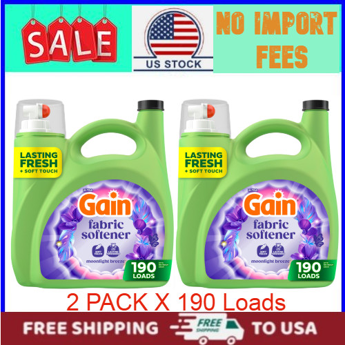 2PACK Gain Liquid Laundry Fabric Softener and Conditioner Moonlight Breeze 140fl
