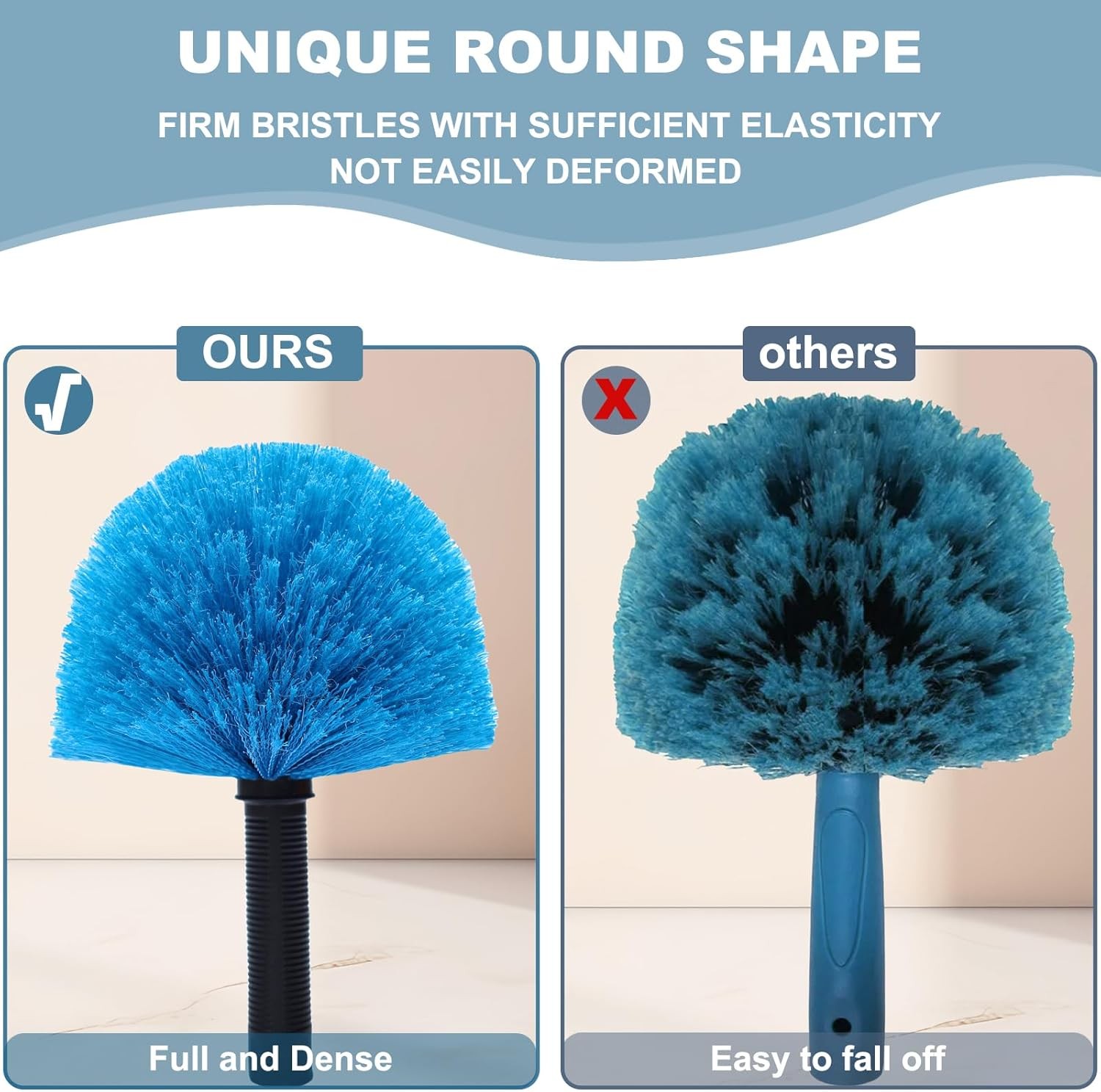 2 Pack Blue Robust Cobweb Duster Head Brush//Superior Twist-On Web Cleaning Tool