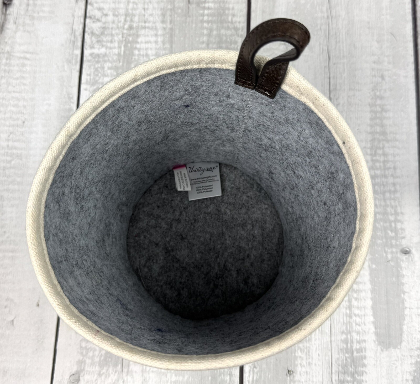 Thirty One Felt Hanging Bin Natural Brushed Felt