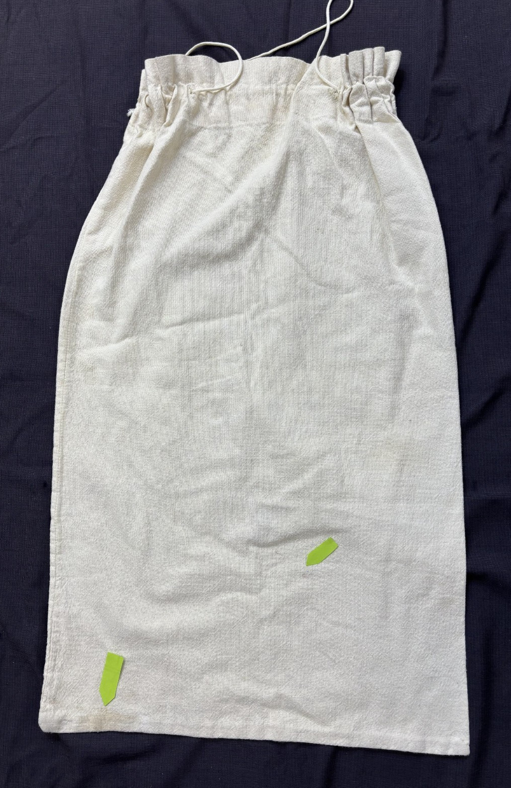 Lot 4 Vtg Antique Cotton Laundry Bags Draw String Clothes Sack Hand Embroidery