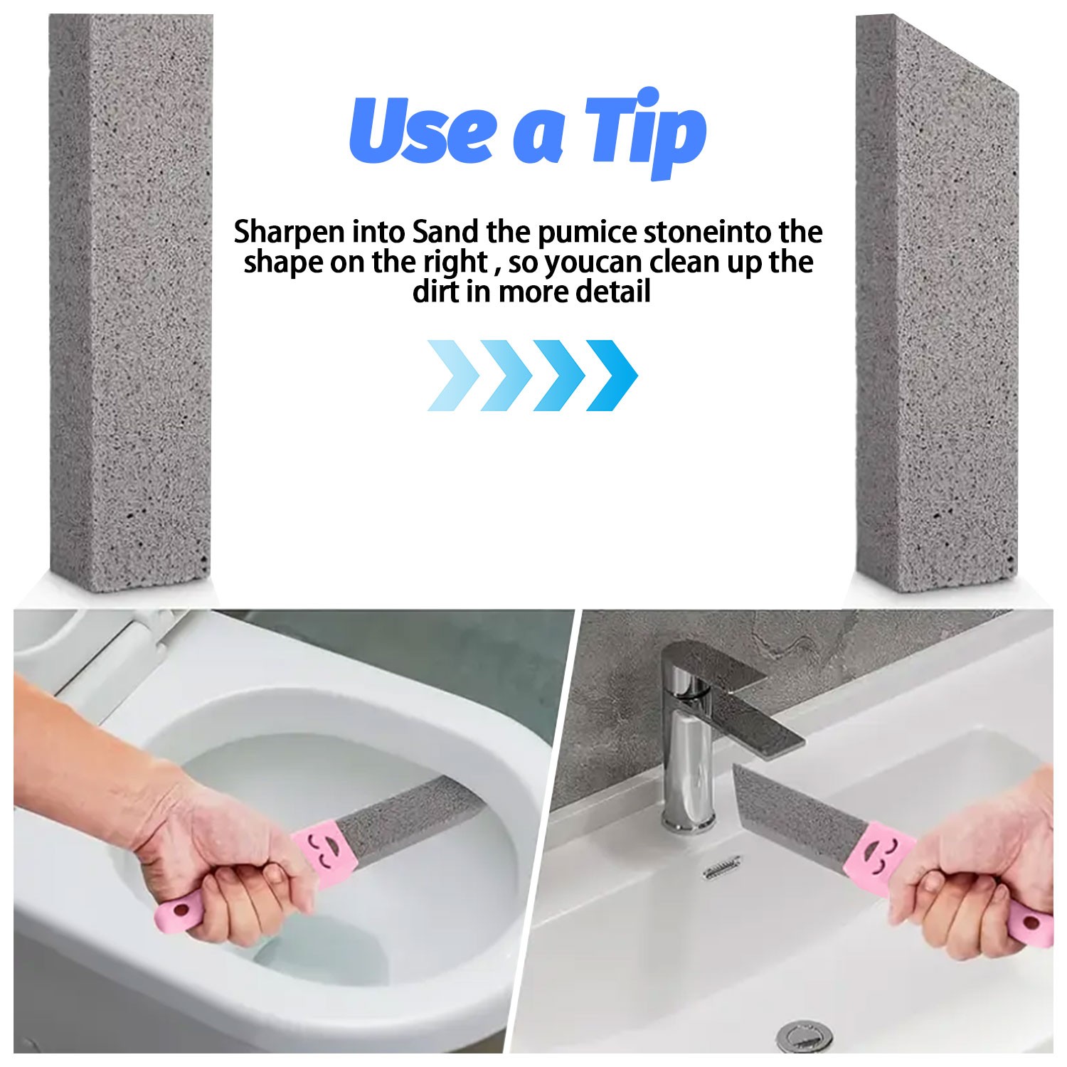5/6 Packs Heavy Duty Handle Pumice Stone Cleaner Toilet Sink Hard Stain Remover
