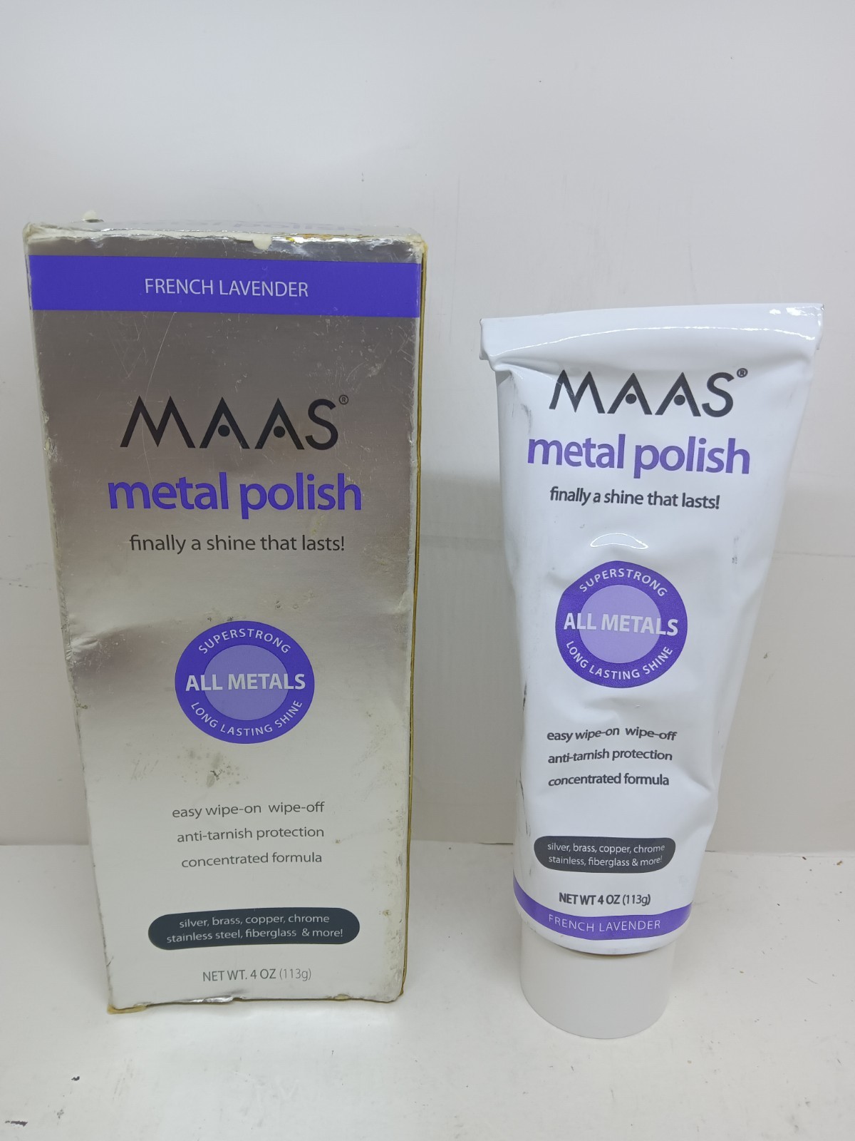 MAAS Metal Polish 4 oz French Lavender All Metals USA Used