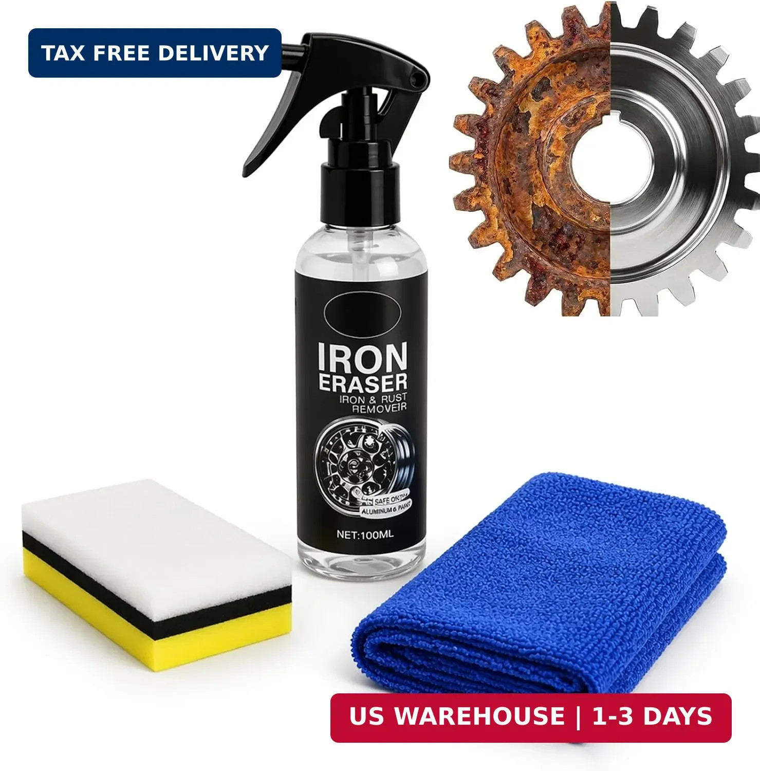 Iron Eraser Rust Remover Spray for Car Wheels & Paint, 100ML Rust And Brake Dust