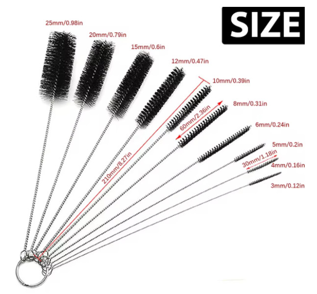 10PCS Multifunctional Cleaning Brush Set Nylon Detail Brushes for Straw, Pipe