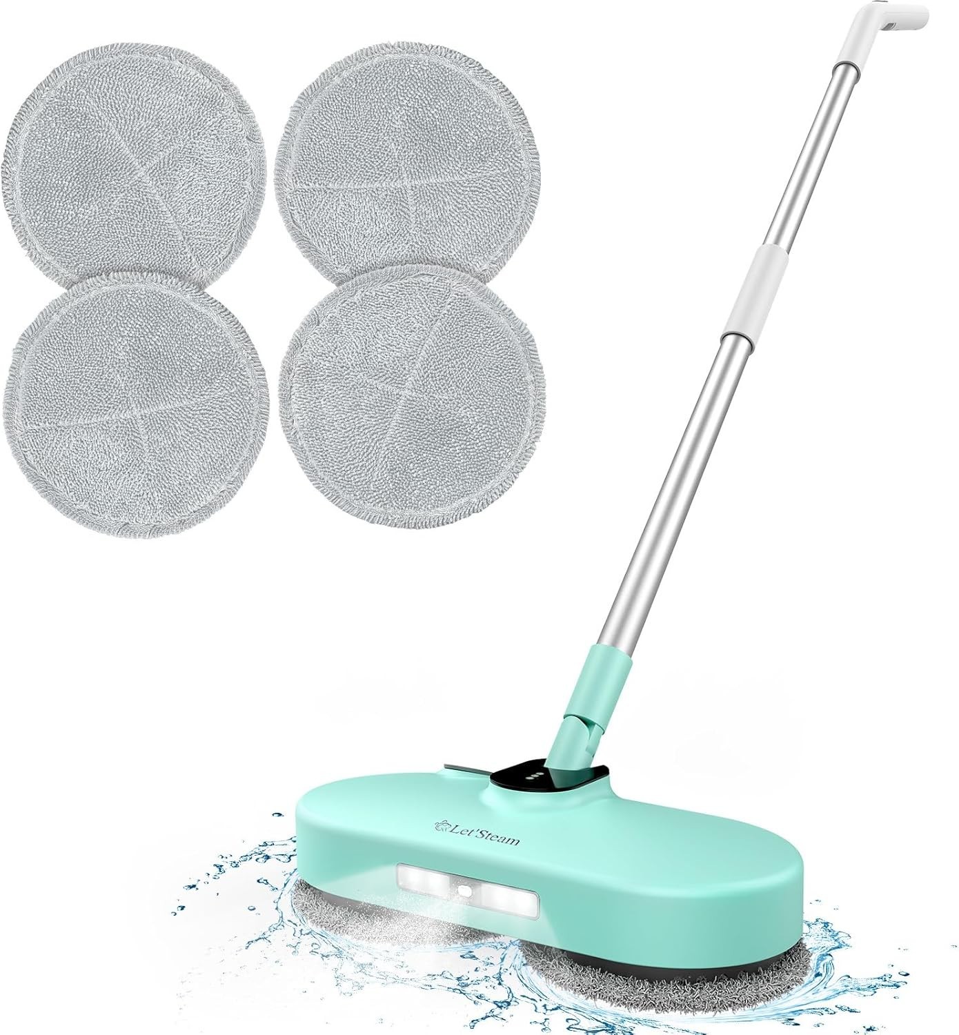 Cordless Electric Mop Dual-Motor Spin Powerful 2600mAh Led Headlight 350 ml tank
