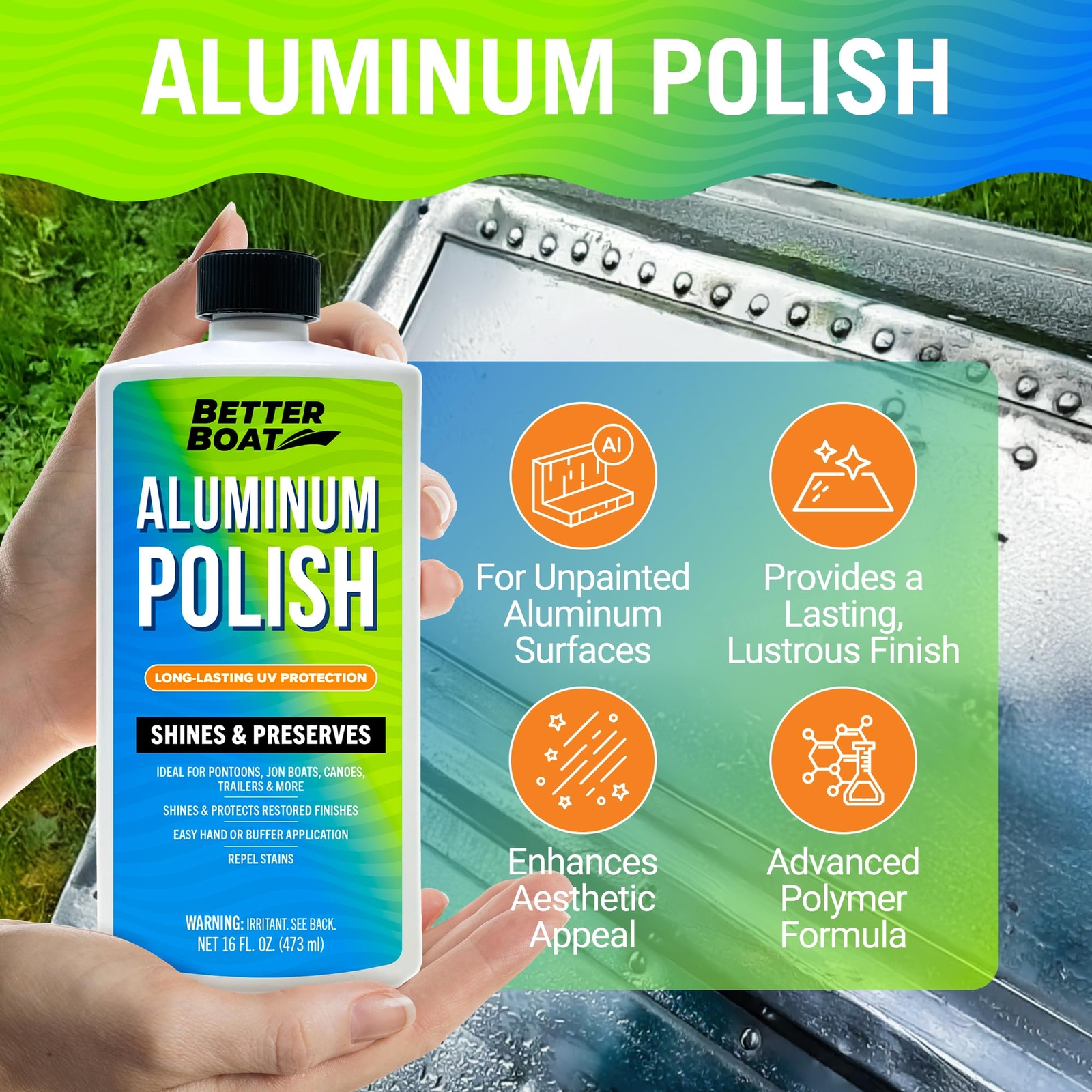 Marine Aluminum Polish Best for Boat Pontoon Jon Boat Canoe Polishing Aluminium