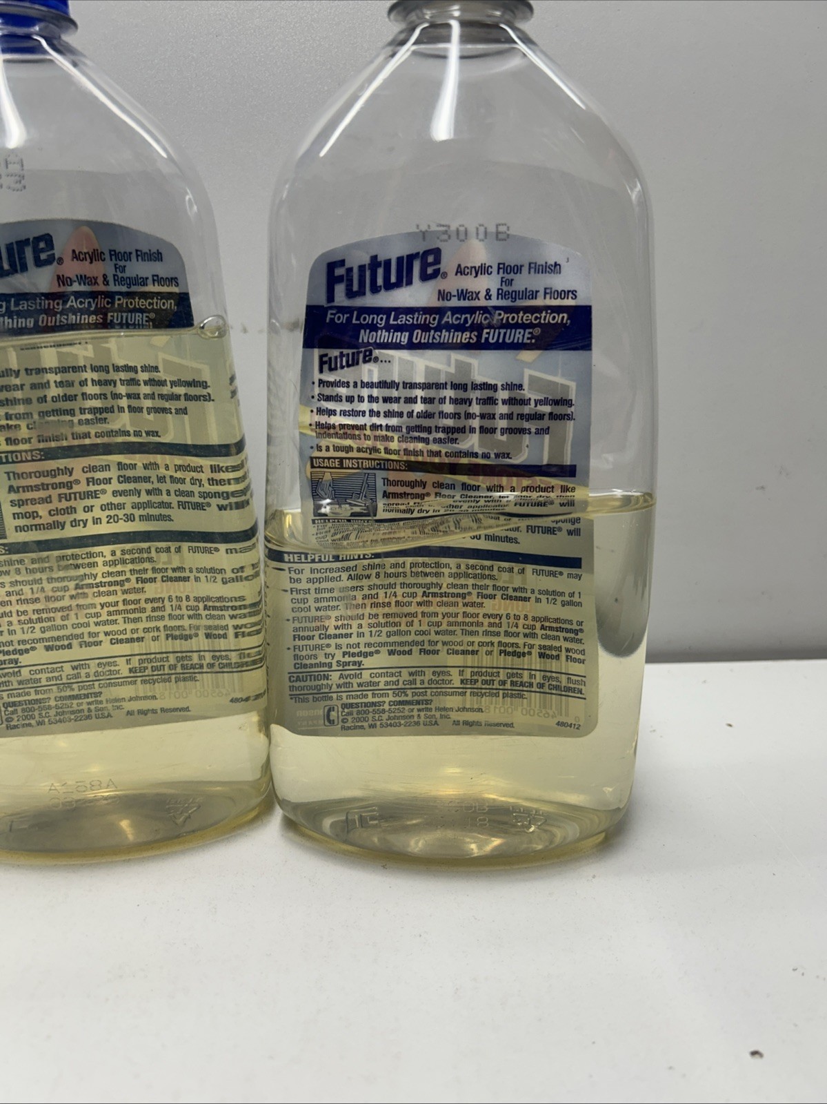 (3) SC Johnson Pledge Future Shine Acrylic Floor Finish Polish Over 2 Full