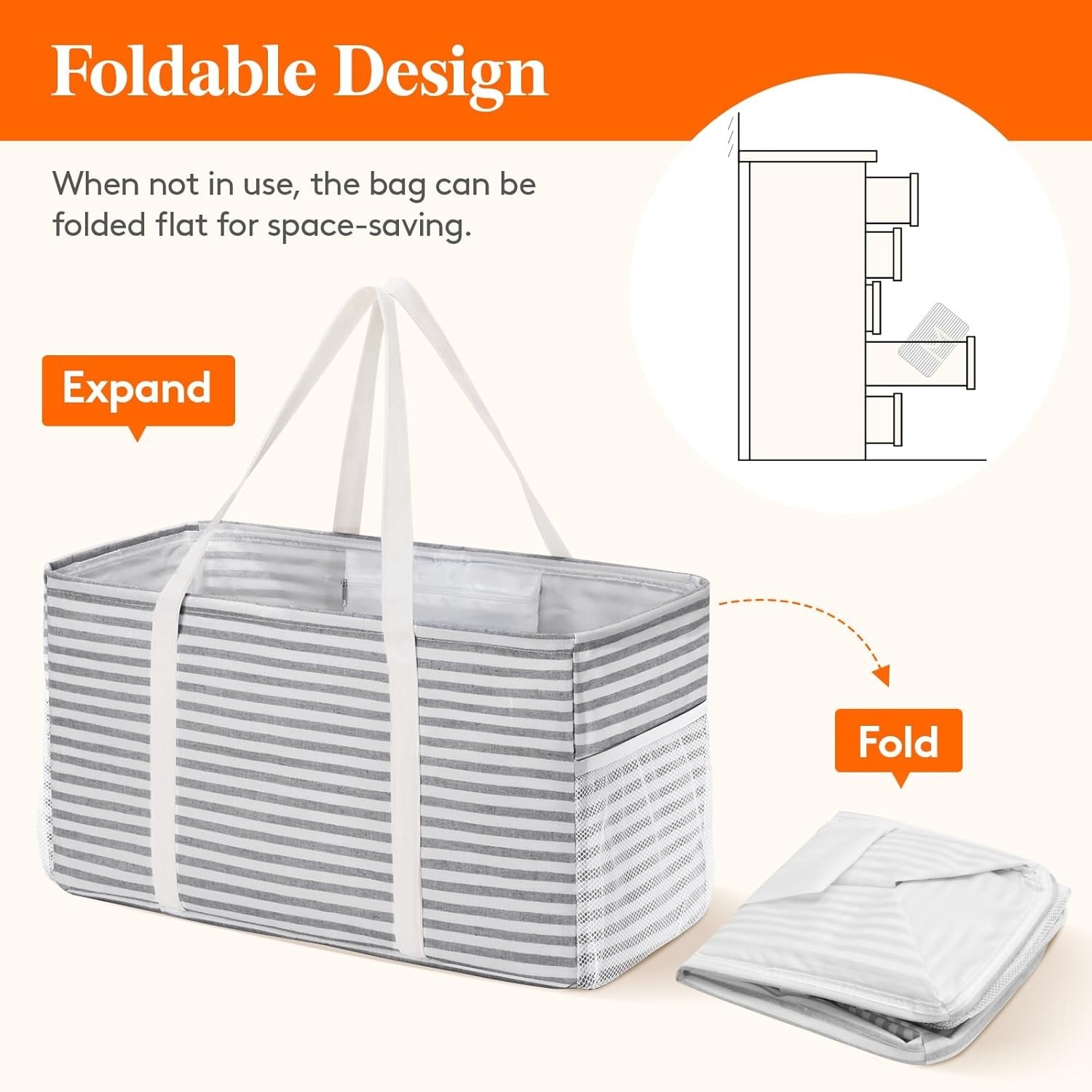 Stand Up Extra Large Utility Tote Bag with Metal Wire Frame Thirty One Utilit…