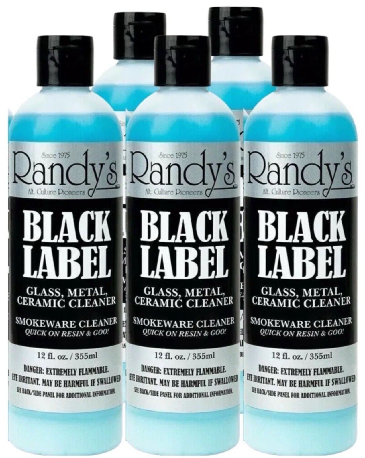Randy’s Black Label Cleaner Glass Metal Ceramic 12oz Bottle|Pack Of Sixteen (16)
