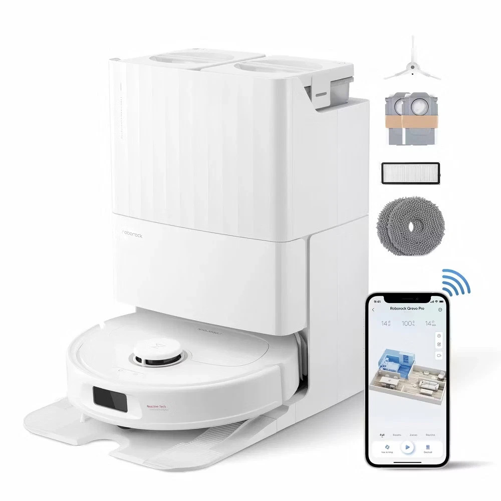 Roborock Qrevo Pro Wi-Fi Connected Robot Vacuum & Mop with FlexiArm Edge Mopping
