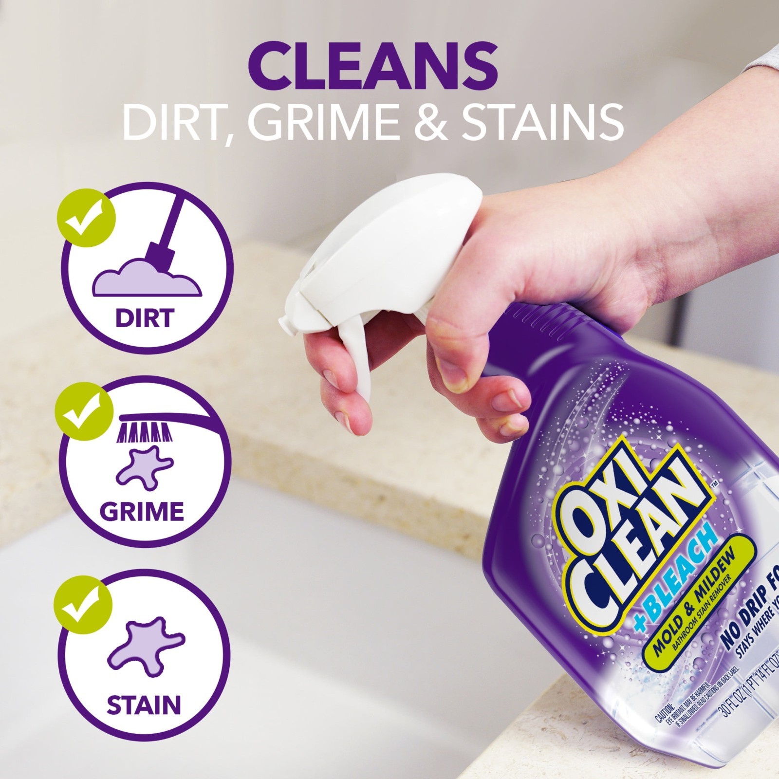 OxiClean No Drip Foam Mold & Mildew Spray, 30 Ounce