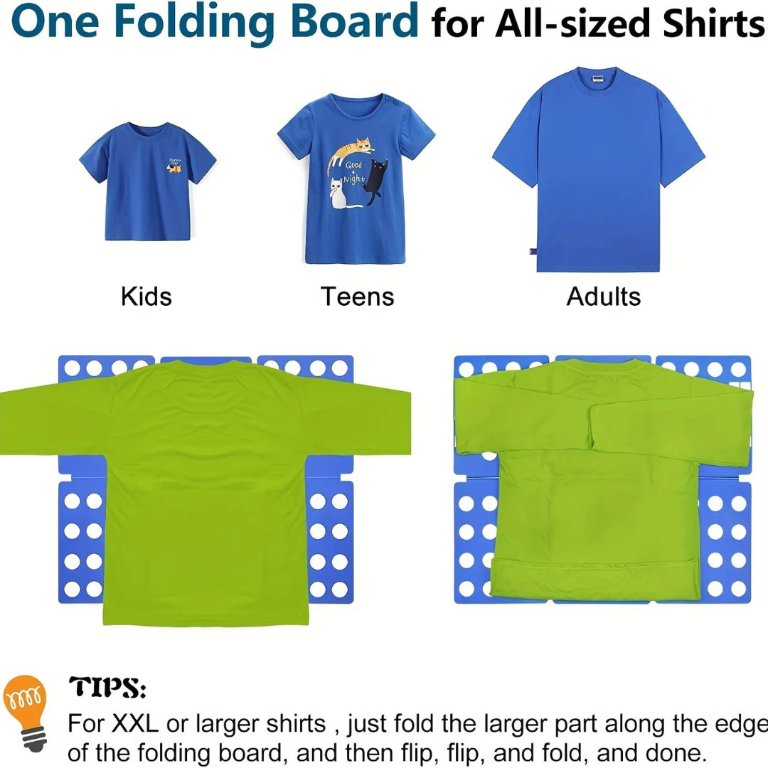 Clothes Folder Magic Folding Board Laundry T Shirt Fast Fold Flip For Adult