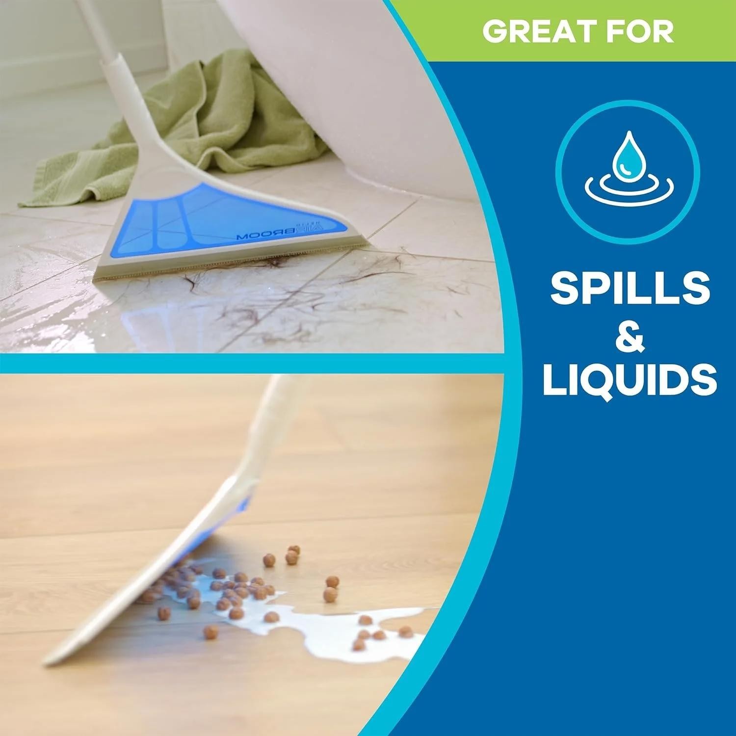 Helio Air Broom, All Surface Lightweight Silicone Broom, Squeegee, New …..