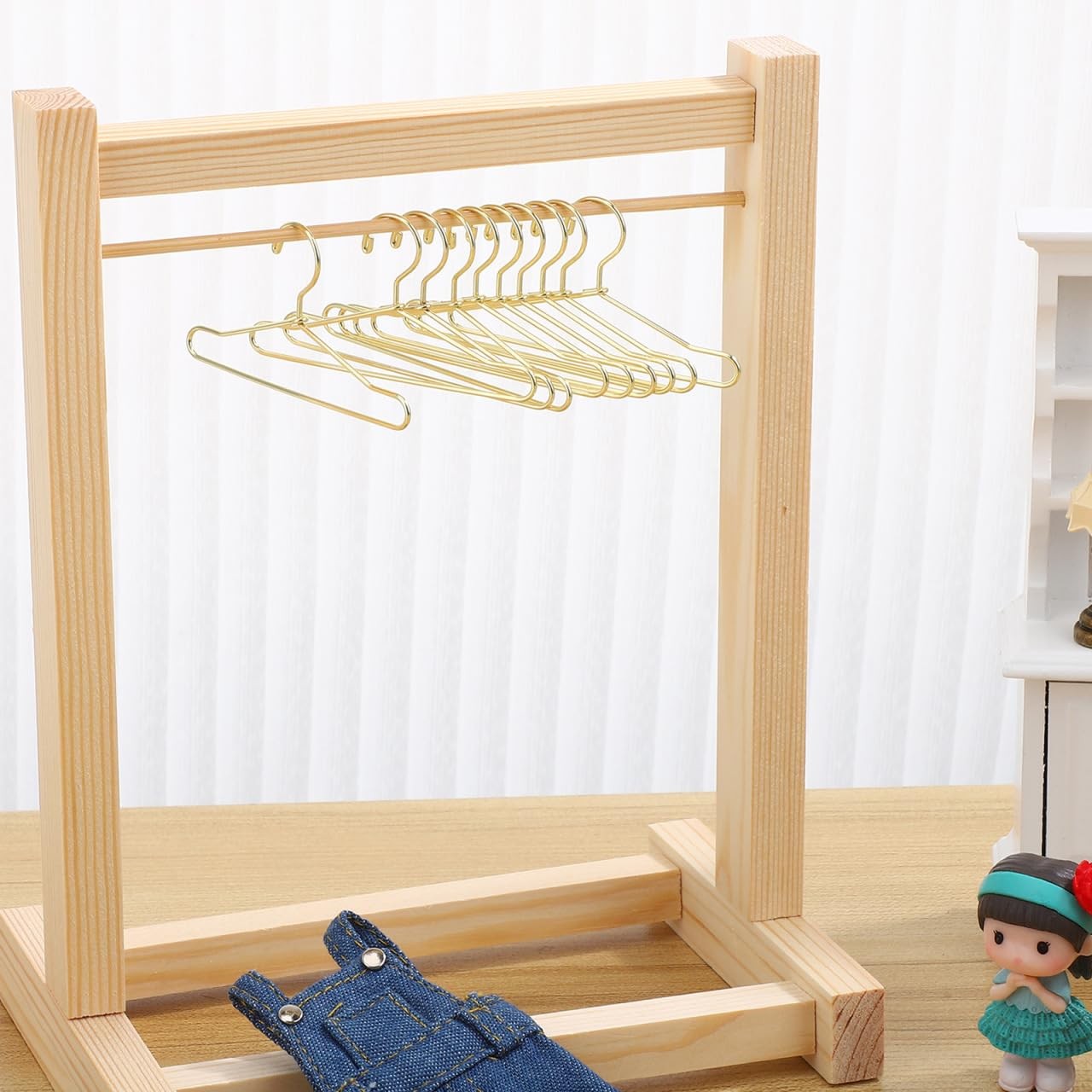 Mini Doll Clothes Hangers: Golden Metal 10Pcs 6.5cm for Miniature Organizing …