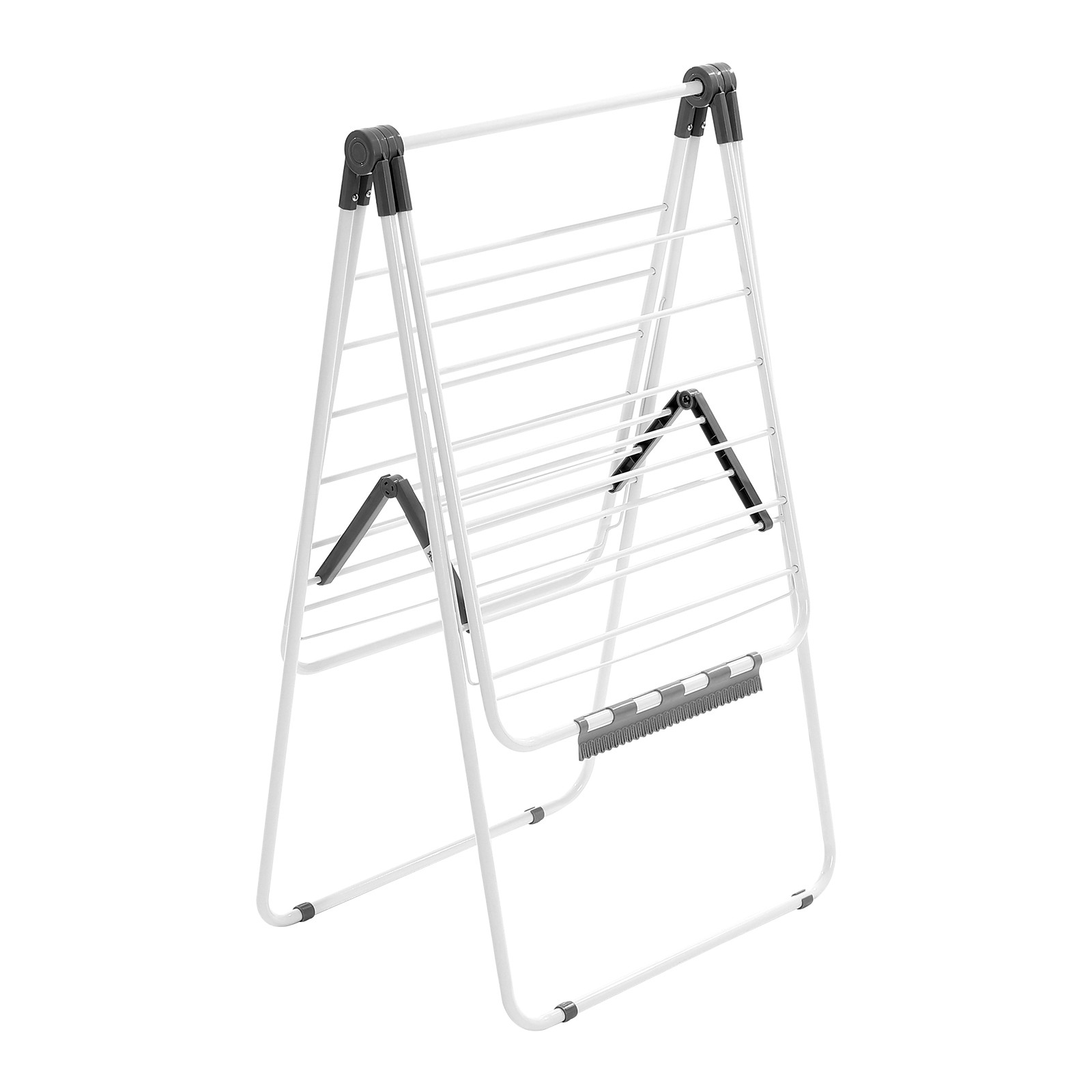 VEVOR 2-Tier Foldable Clothes Drying Rack with Sock Clips & 21 Drying Rods White
