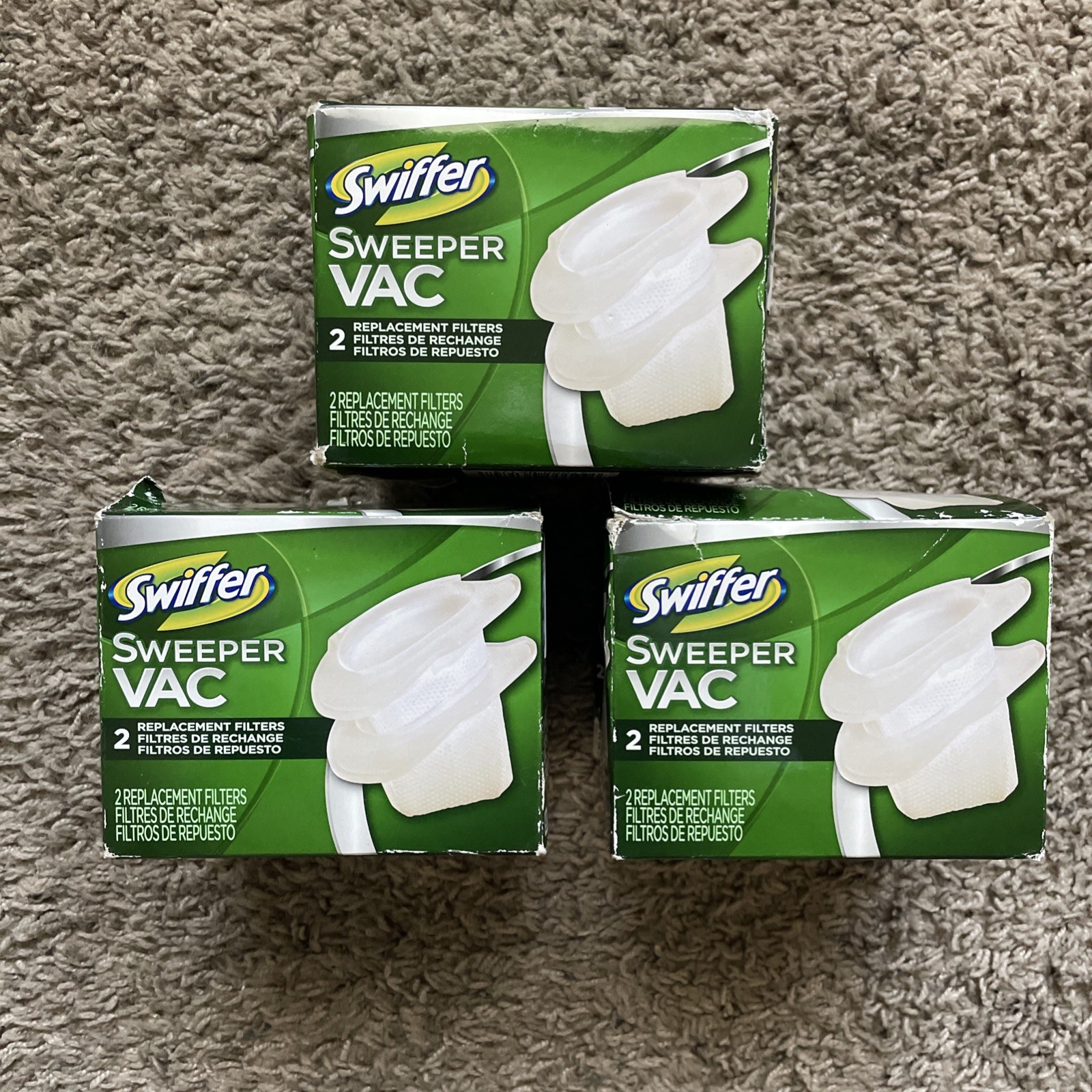 3 Packs Genuine Swiffer Sweeper Vac Vacuum Replacement Filters (6 Total) SEALED