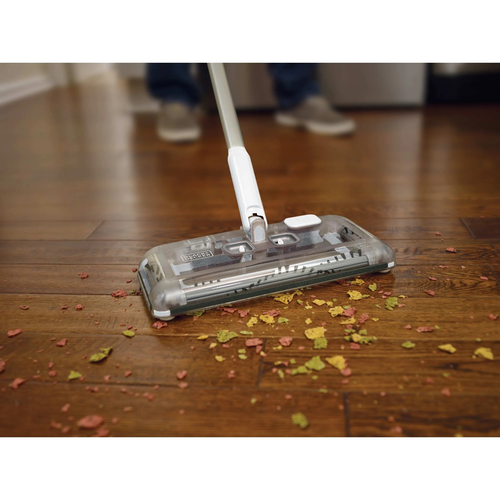 BLACK+DECKER 50 Minute Powered Floor Sweeper – Powder White – HFS115J10