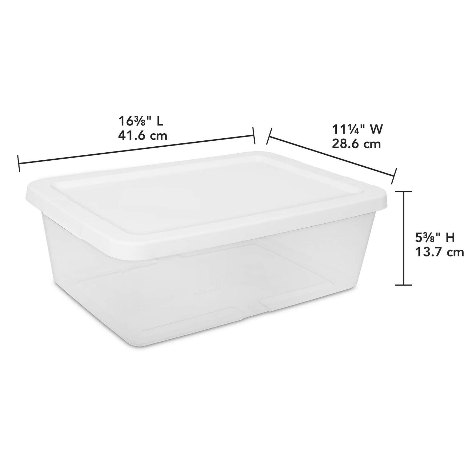 Sterilite 12 Qt Storage Box, White Plastic Lidded Container Organizer, 15 Pack