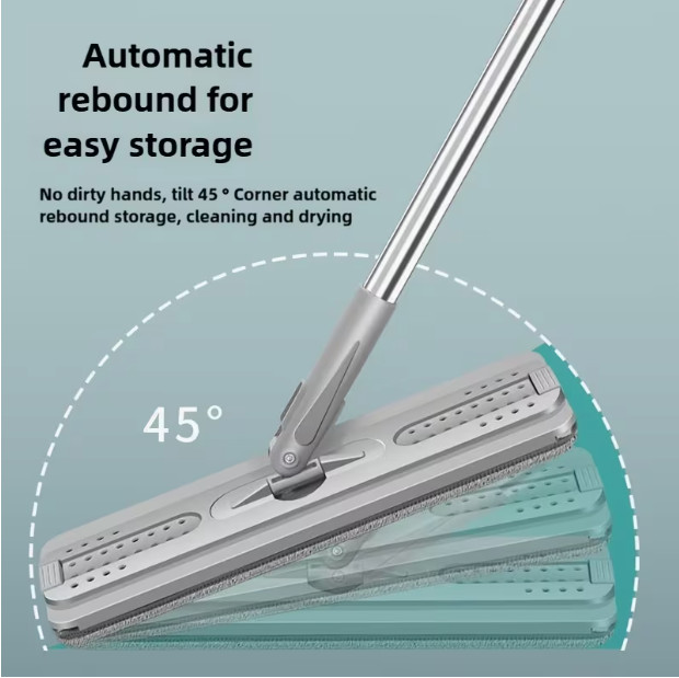 Flat Mop & Bucket Set, Wet & Dry Floor Cleaner for Home Cleaning