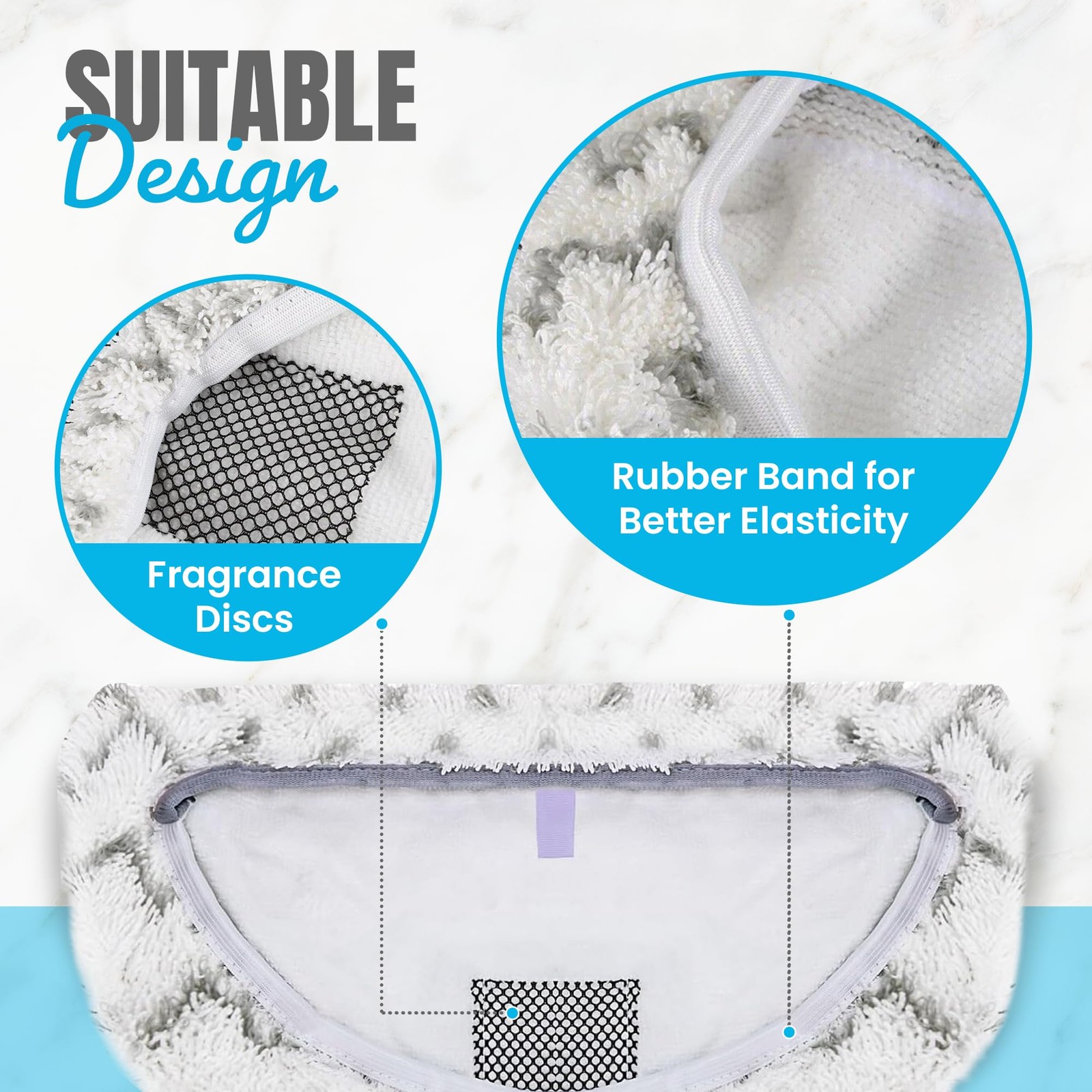 4 Pack Steam Mop Replacement Pads Compatible Bissell Powerfresh 1940 1806 1440