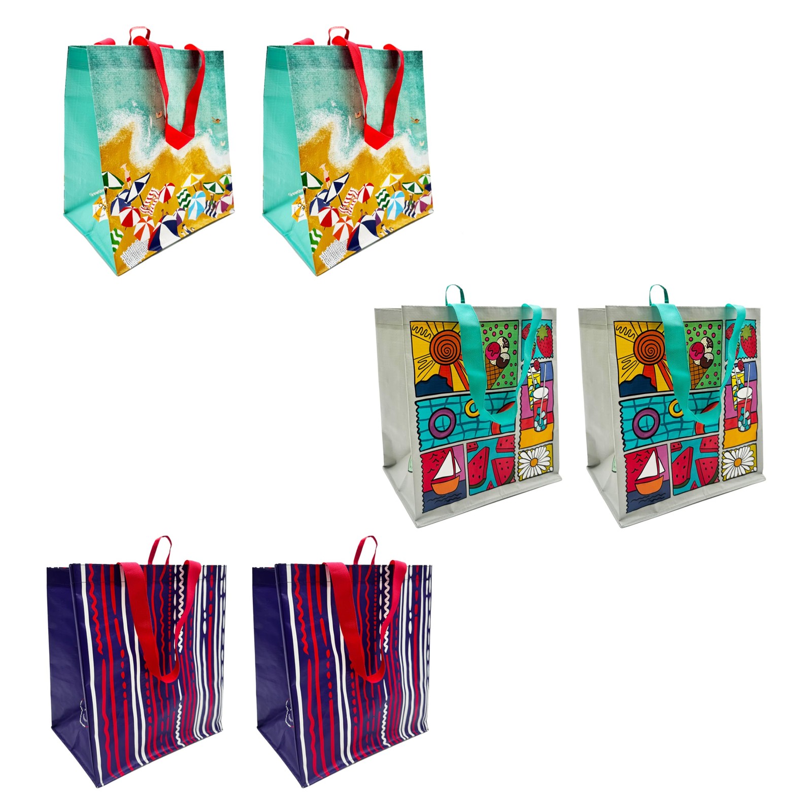 Reusable Shopping Bags Extremely Durable Multi Use Large Stylish Fun Foldable…