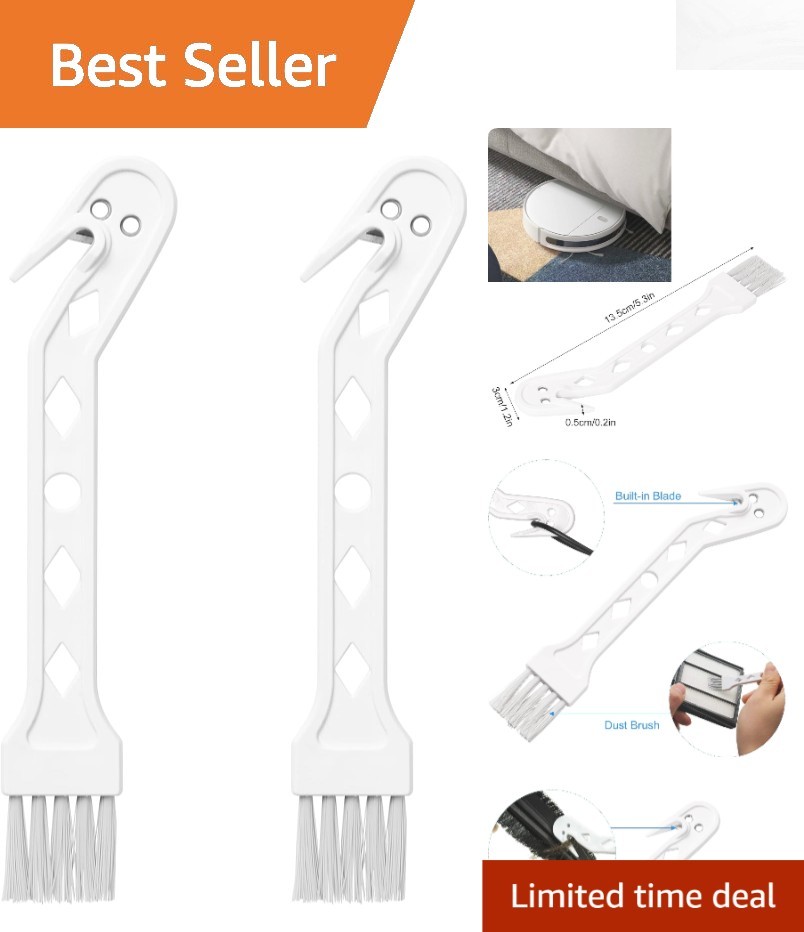 2-in-1 Handheld Vacuum Cleaner Brush for Xiaomi/Shark/Dreame Robots – White