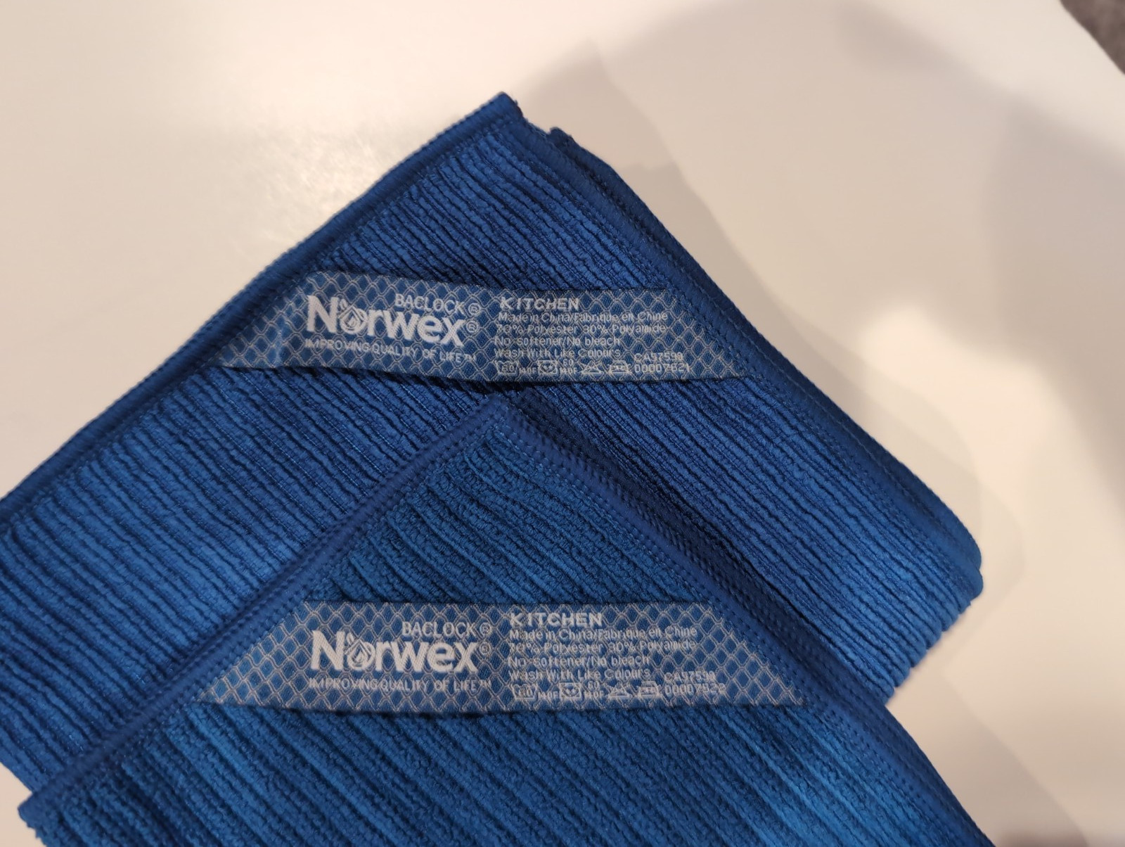 Norwex Channel Textured Kitchen Cloth and Towel Set Navy – New without packaging