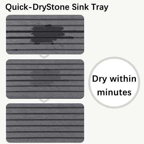 NiuYichee 2 PCS Water Absorbent diatomite 7.1″ x 3.5″（18 x 9cm） Dark Grey