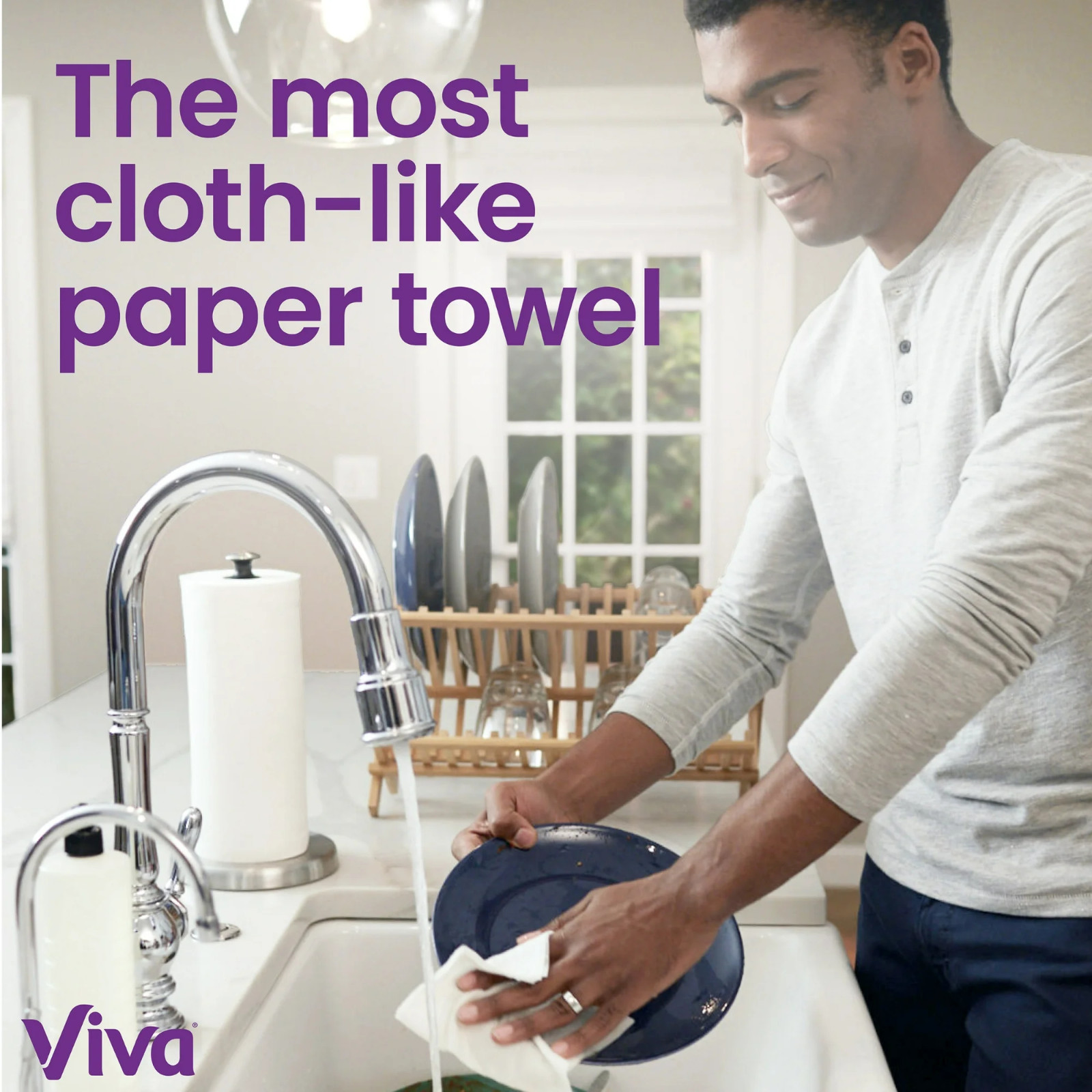 Viva Signature Cloth Paper Towels, 8 Triple Rolls, 129 Sheets per Roll