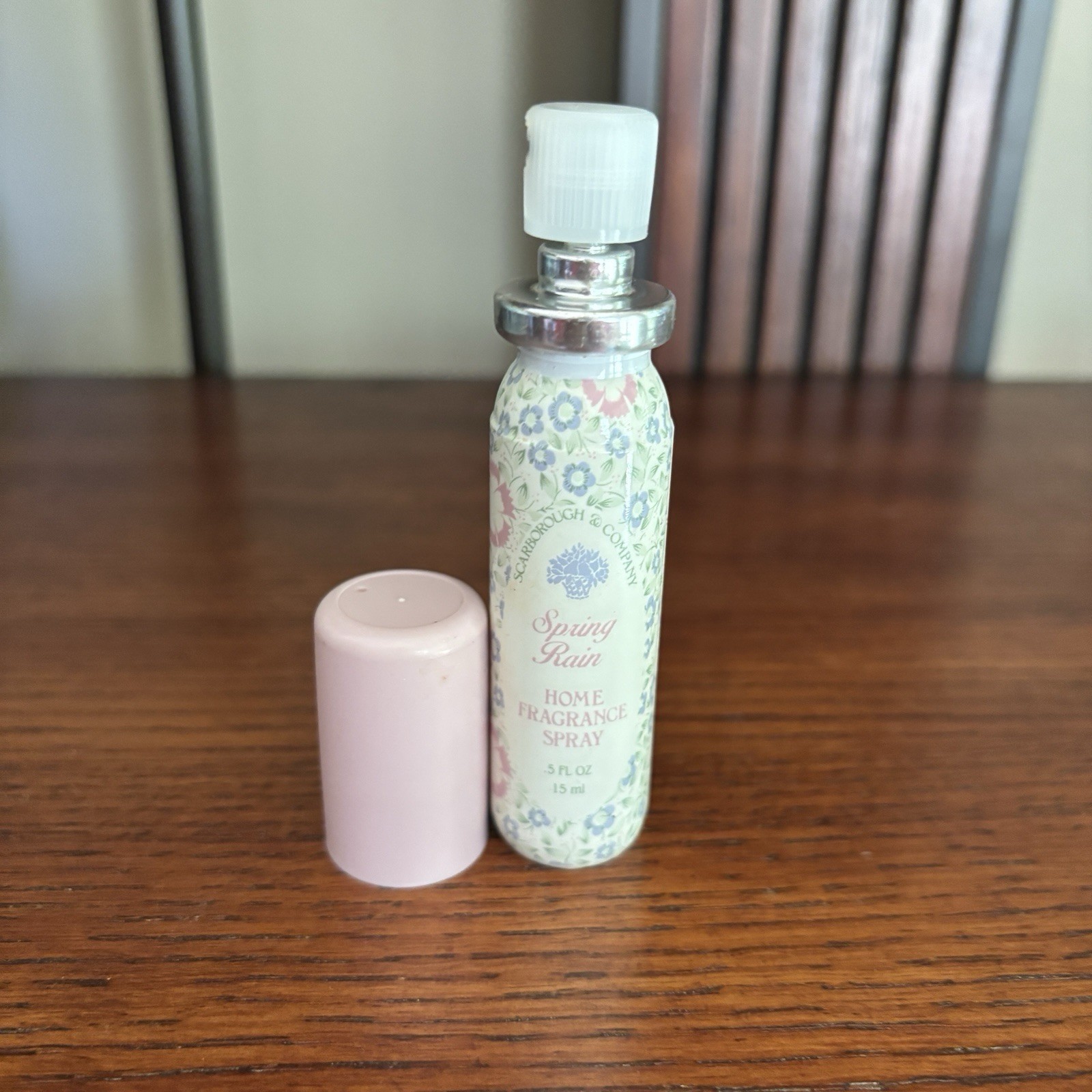 Scarborough & Co Spring Rain Home Fragrance Spray .5 Fl Oz Mini Bottle Vtg Used