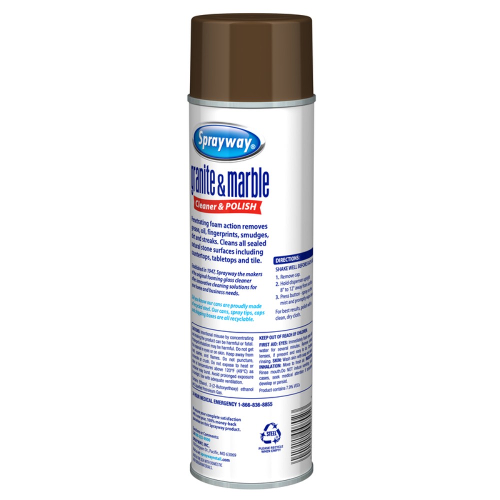 Sprayway Clean Scent Granite and Marble Cleaner Foam Spray 19 oz.
