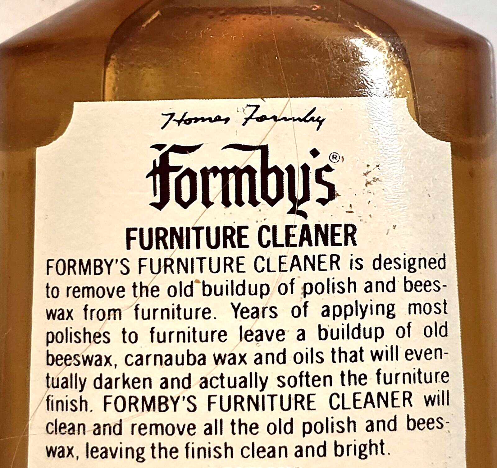 Vintage Furniture Cleaner & Wax Remover 8 oz Plastic Bottle ~ 90% Full
