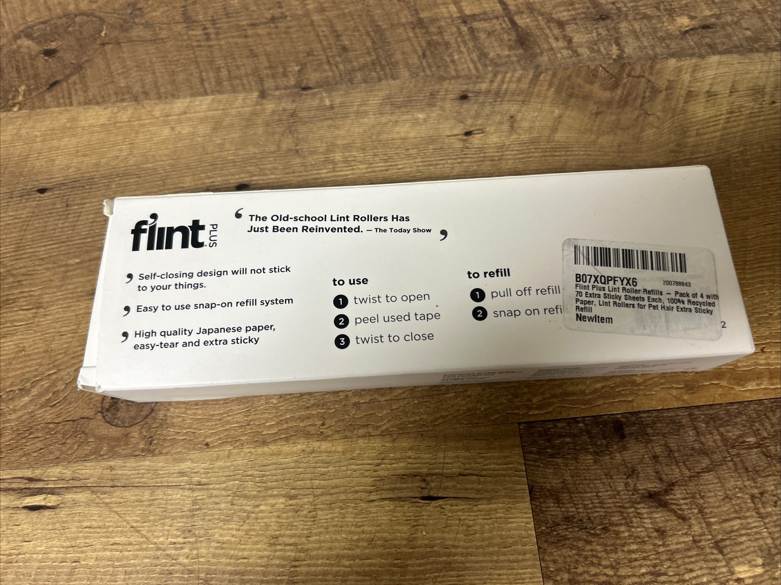 4 Packs Flint Plus Retractable Lint Roller 70-Sheet Refill