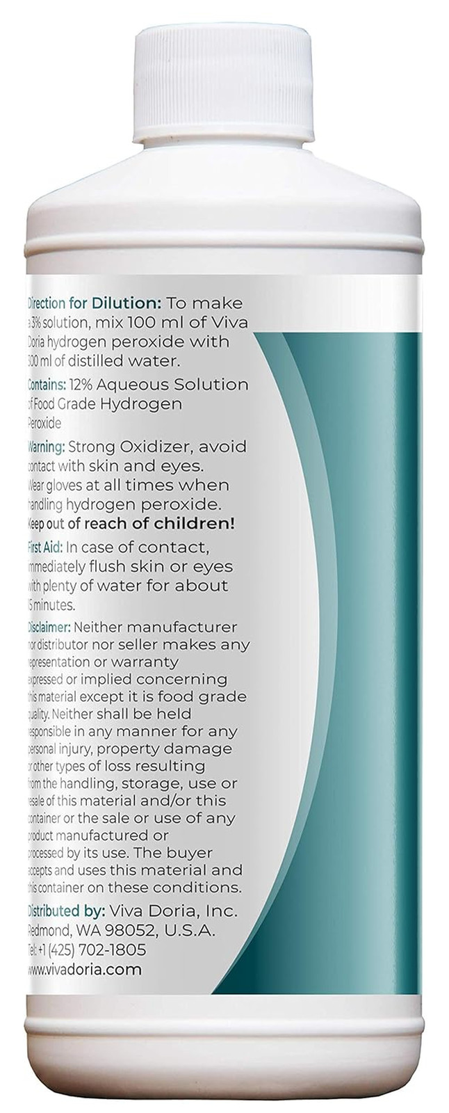 Hydrogen Peroxide 12 Percent Aqueous Solution – Food Grade, 16 Fl Oz