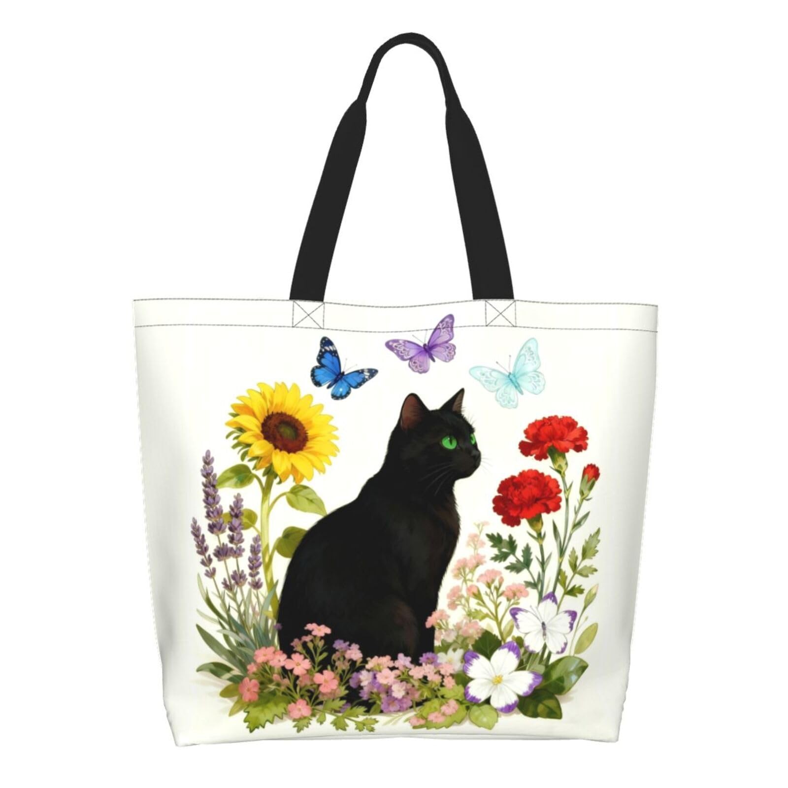Large Canvas Tote Bag for Women – Reusable Grocery Bags with Inner Pocket Cas…