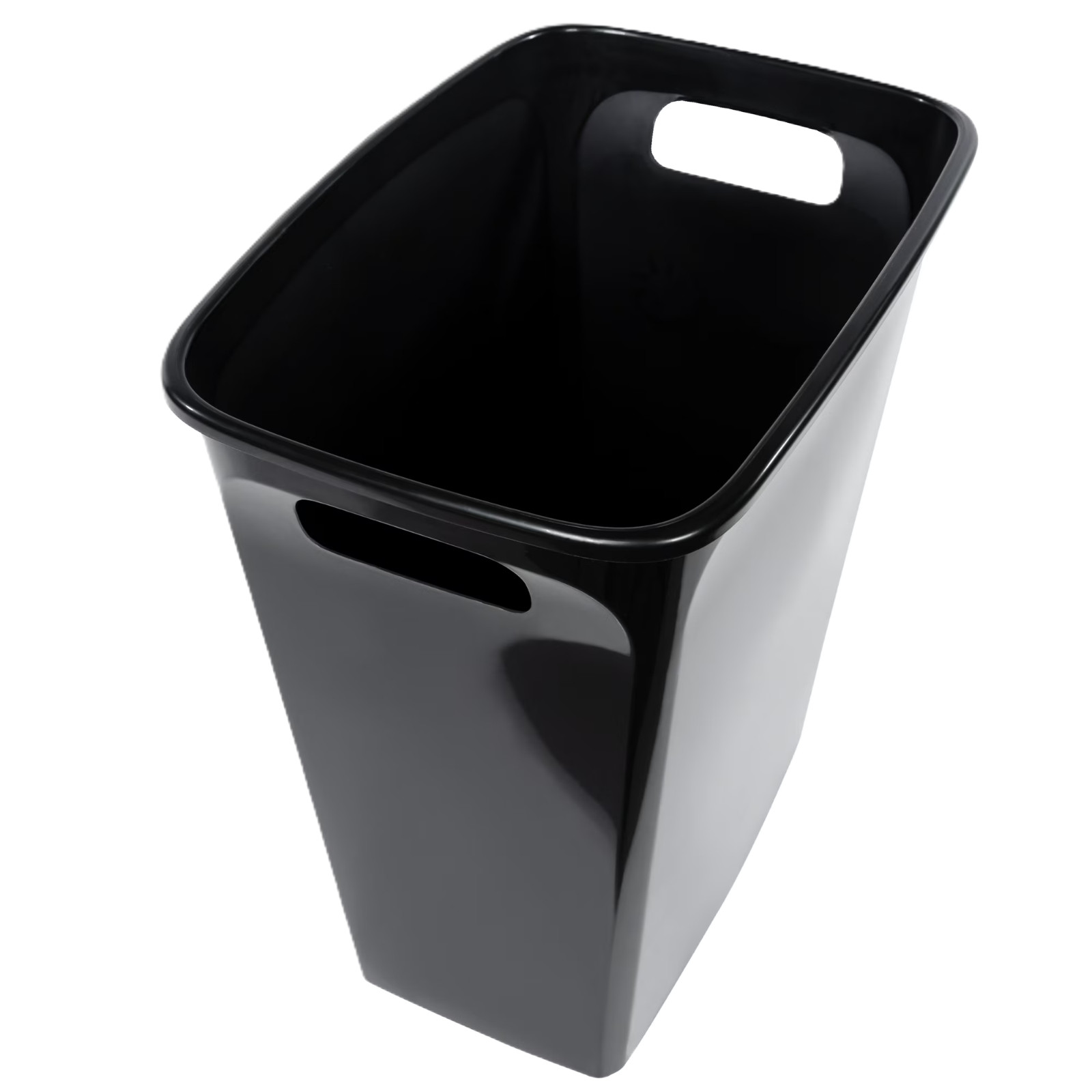 Hefty Kitchen Trash Can, 8.8 Gallon Plastic Open Top Bin with No Lid, Black