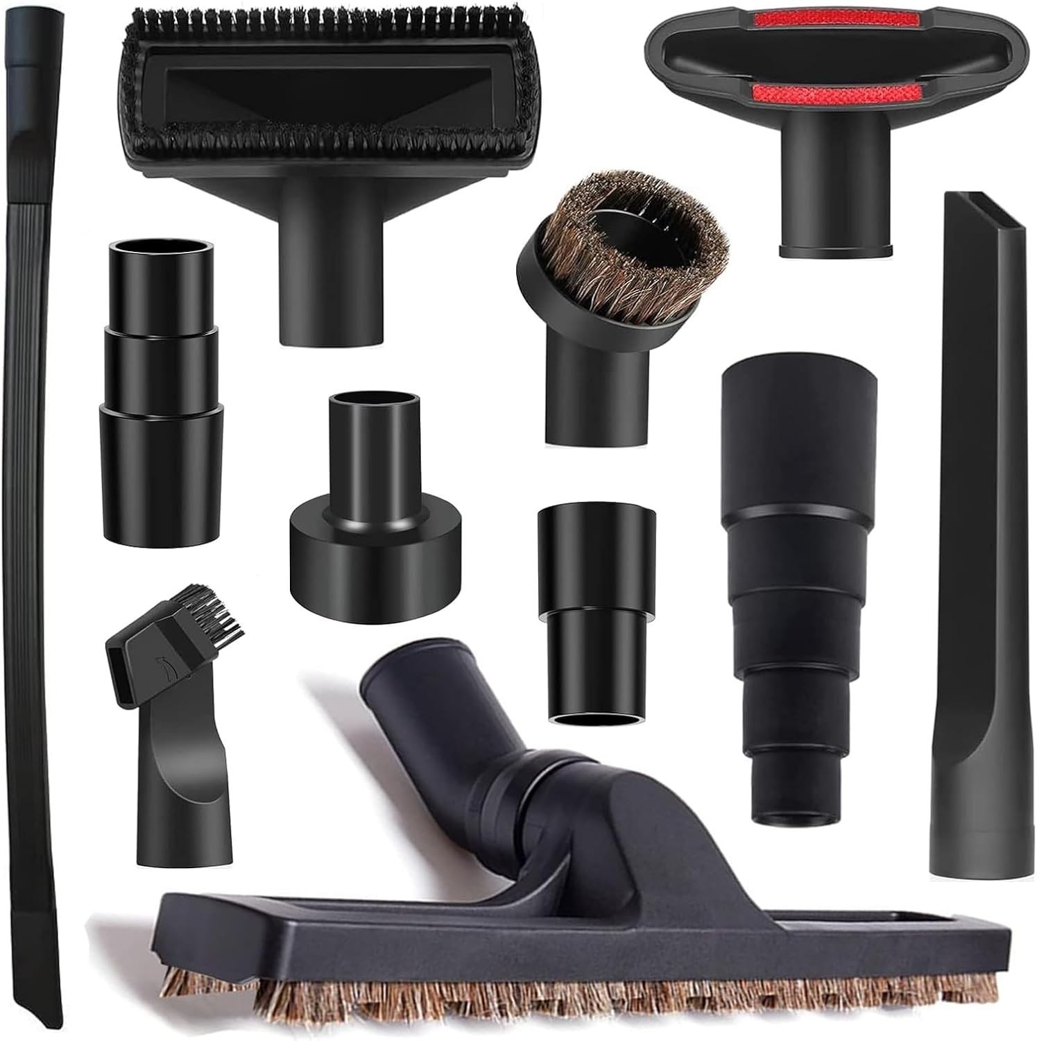 11-piece universal vacuum cleaner accessory set, includes 1-1/4 inch