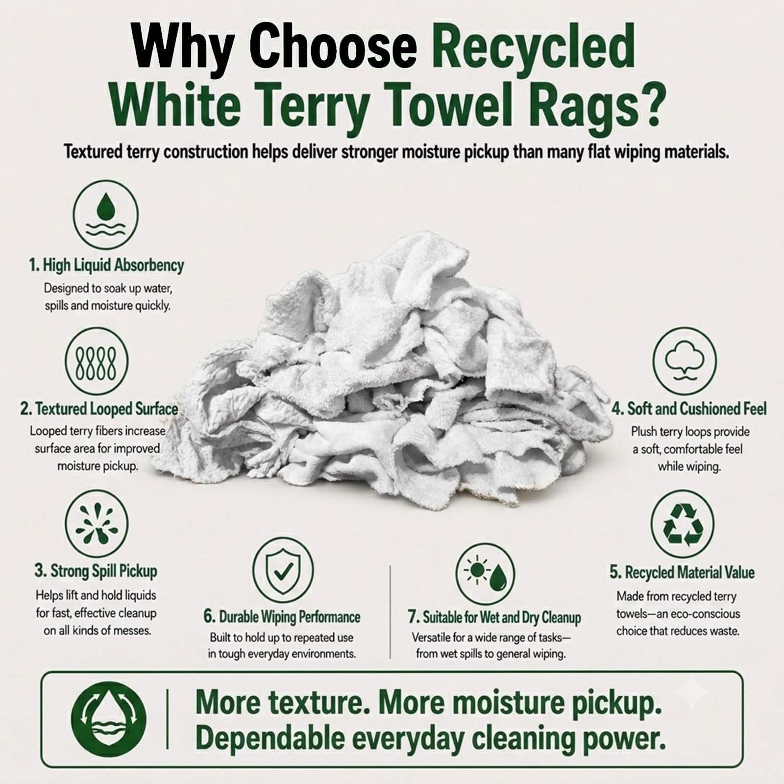 Recycled White Terry Towel Rags in Boxes – Bulk Cotton Cleaning & Wiping Cloths